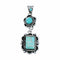 Turquoise Inlay Navajo Authentic Sterling Silver Pendant NX12524