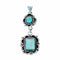 Turquoise Inlay Navajo Authentic Sterling Silver Pendant NX12525