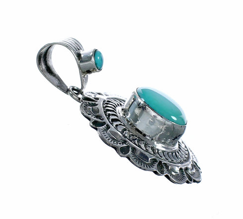 Navajo Turquoise Sterling Silver Pendant NX12589
