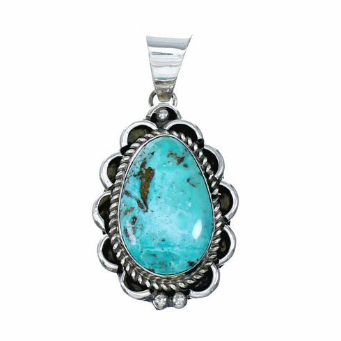 Navajo Turquoise Sterling Silver Pendant NX12587