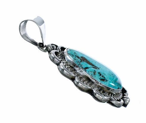 Navajo Turquoise Sterling Silver Pendant NX12587