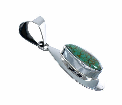 Sterling Silver Turquoise Navajo Tear Drop Pendant NX12591