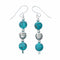 Authentic Navajo Turquoise Sterling Silver Bead Hook Earrings NX12540