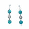 Authentic Navajo Turquoise Sterling Silver Bead Post Earrings NX12541