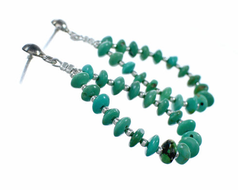 Navajo Turquoise Sterling Silver Bead Post Earrings NX12543