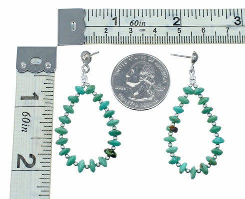 Navajo Turquoise Sterling Silver Bead Post Earrings NX12543