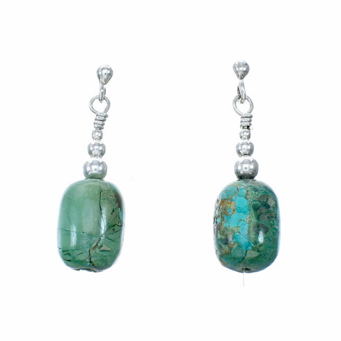 Navajo Turquoise Sterling Silver Bead Post Earrings NX12542