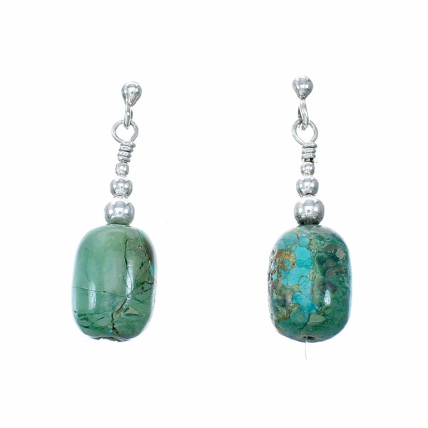 Navajo Turquoise Sterling Silver Bead Post Earrings NX12542