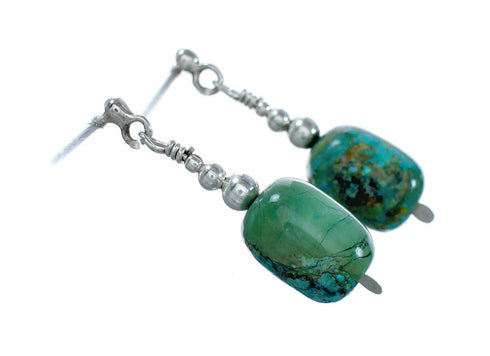 Navajo Turquoise Sterling Silver Bead Post Earrings NX12542