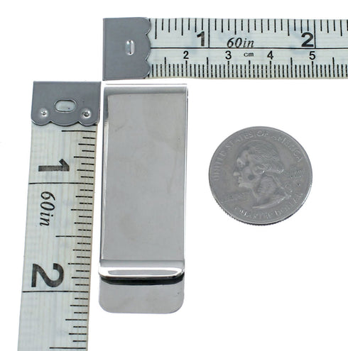 Native American Turquoise Coral Sterling Silver Navajo Money Clip NX12548