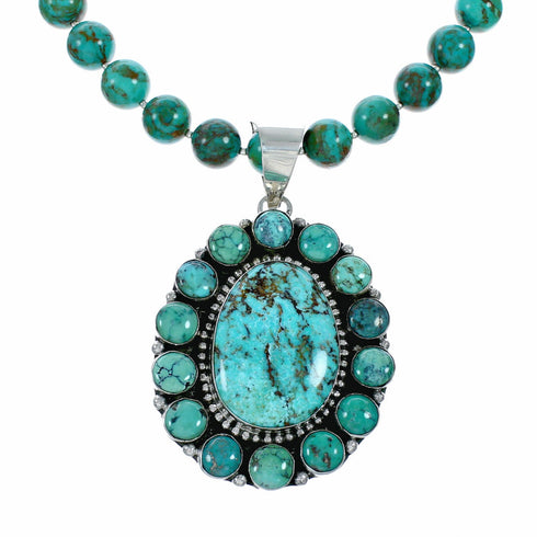 Native American Navajo Turquoise Sterling Silver Necklace NX12563