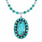 Native American Navajo High Quality Turquoise Sterling Silver Necklace NX12565
