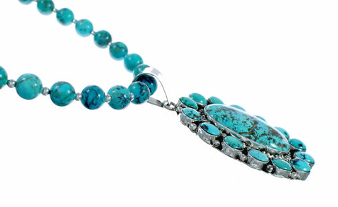 Navajo High Quality Turquoise Sterling Silver Necklace NX12567