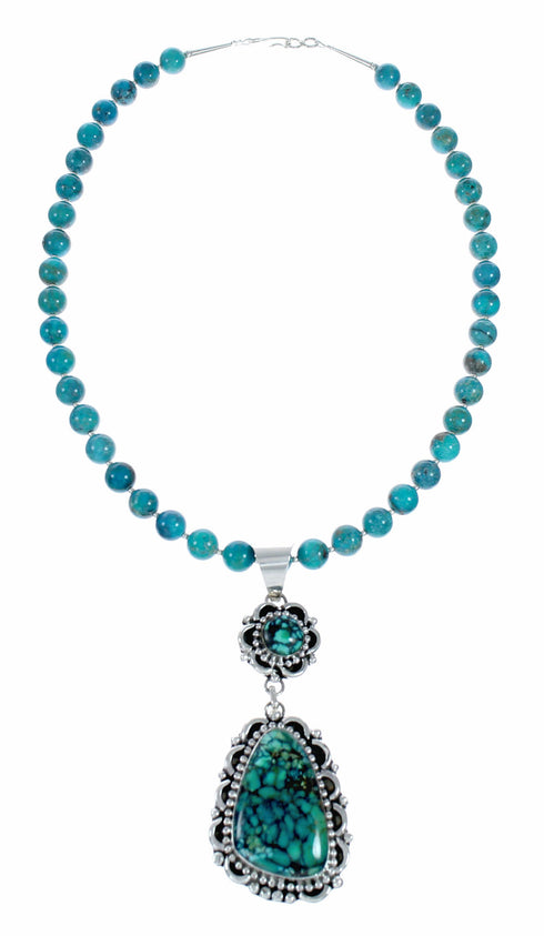 Genuine Navajo Turquoise Sterling Silver Necklace NX12568
