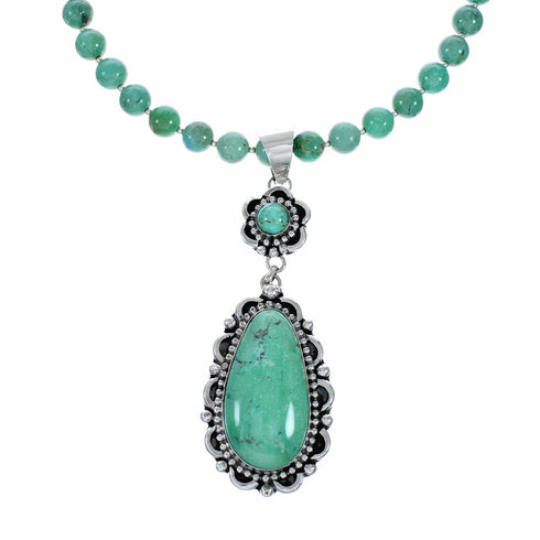 Genuine Navajo Turquoise Sterling Silver Necklace NX12569
