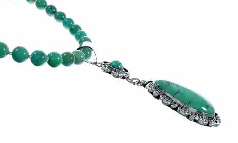Genuine Navajo Turquoise Sterling Silver Necklace NX12569