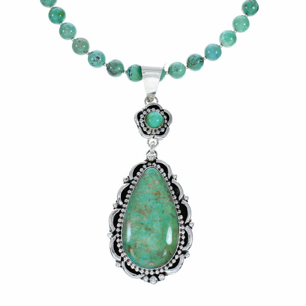 Native American Navajo Turquoise Sterling Silver Necklace NX12570