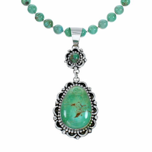 Native American Navajo Turquoise Sterling Silver Necklace NX12571