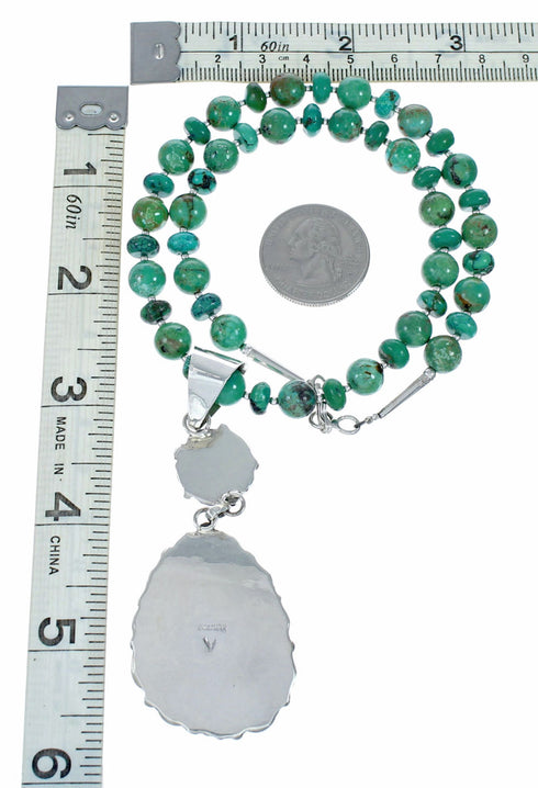 Native American Navajo Turquoise Sterling Silver Necklace NX12572