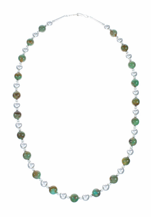 Genuine Navajo Turquoise Sterling Silver Bead Necklace NX12558