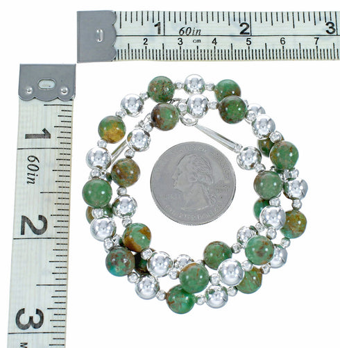 Genuine Navajo Turquoise Sterling Silver Bead Necklace NX12558