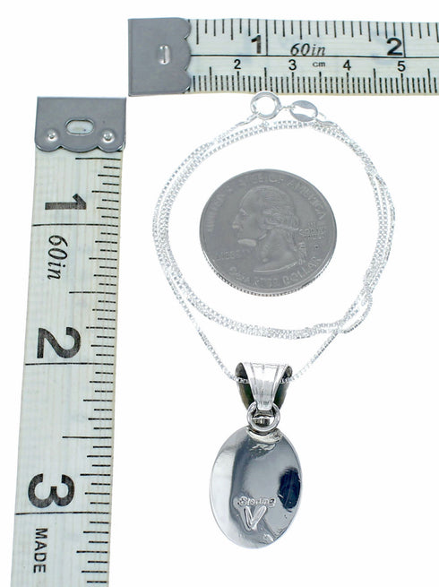 Navajo Turquoise Inlay Sterling Silver Box Chain Necklace Set NX12574