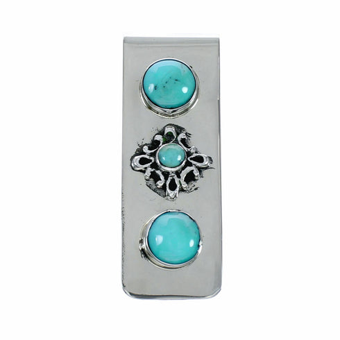 Native American Turquoise Sterling Silver Navajo Money Clip NX12551