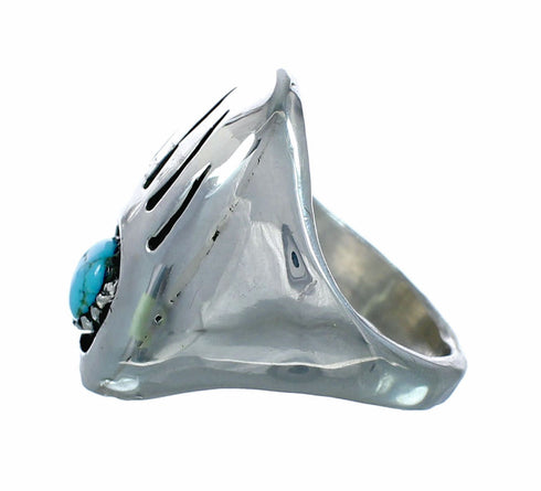 Bear Paw American Indian Turquoise And Sterling Ring Size 10-3/4 NX12555