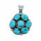 Genuine Native American Multi Stone Navajo Turquoise Sterling Silver Pendant NX12552