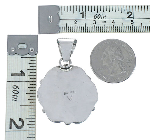 Genuine Native American Multi Stone Navajo Turquoise Sterling Silver Pendant NX12552