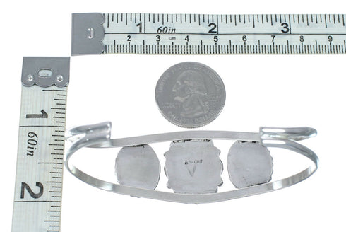 Genuine Malachite Navajo Silver Cuff Bracelet NX12579