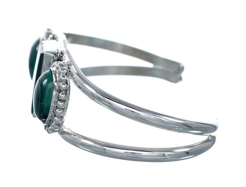 Navajo Malachite Silver Cuff Bracelet NX12581