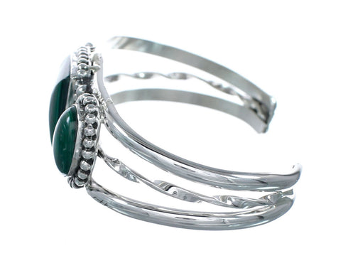 Navajo Malachite Silver Cuff Bracelet NX12582