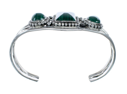 Navajo Malachite Silver Cuff Bracelet NX12582