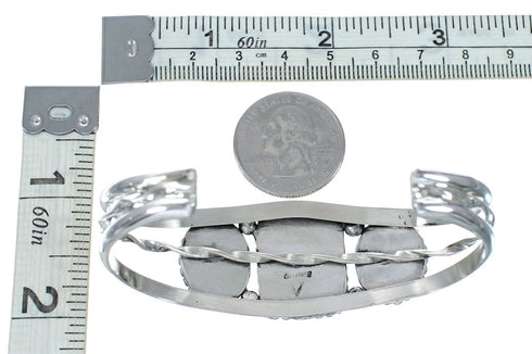 Navajo Malachite Silver Cuff Bracelet NX12582