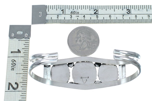 Navajo Indian Sterling Silver Onyx Cuff Bracelet NX12583