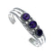 Unique Navajo Sterling Silver Amethyst Cuff Bracelet NX12584