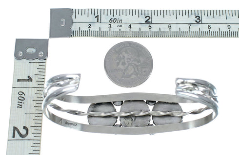 Unique Navajo Sterling Silver Amethyst Cuff Bracelet NX12584