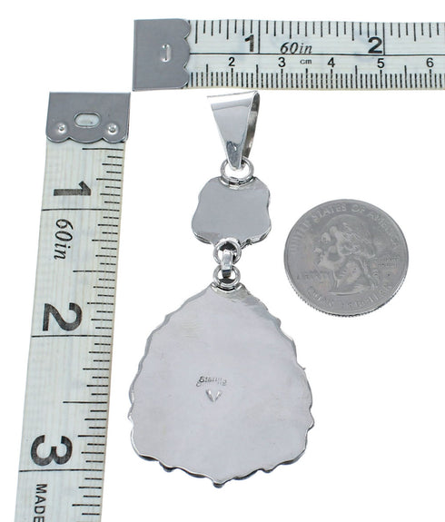 Genuine Turquoise Sterling Silver Navajo Pendant NX12576