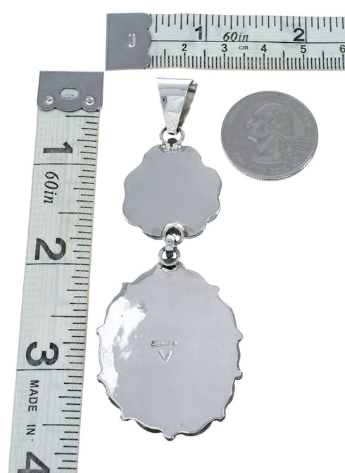 Genuine Mother Of Pearl Sterling Silver Navajo Pendant NX12575