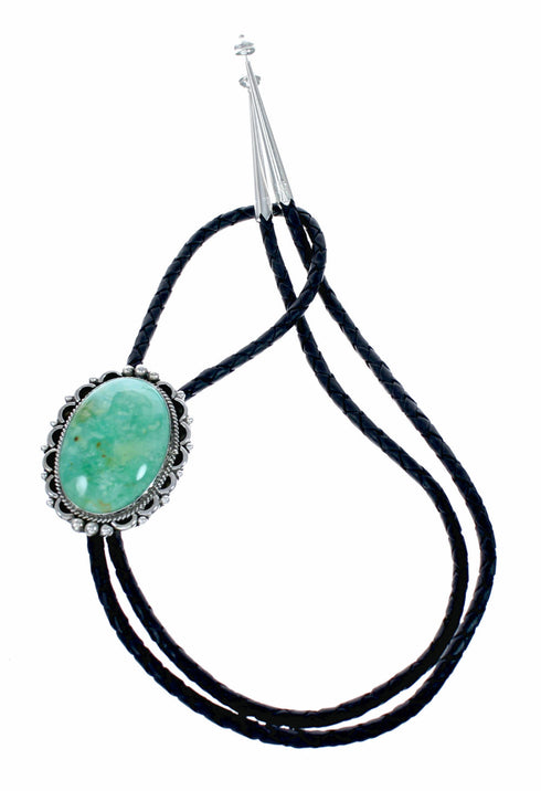 Navajo Sterling Silver American Indian Turquoise Bolo Tie NX12595