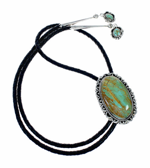 Unique Navajo Sterling Silver Turquoise Bolo Tie NX12597