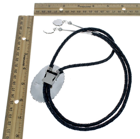 Unique Navajo Sterling Silver Turquoise Bolo Tie NX12597