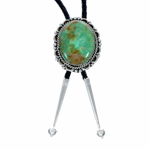 Genuine Navajo Sterling Silver Turquoise Bolo Tie NX12594