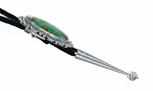 Genuine Navajo Sterling Silver Turquoise Bolo Tie NX12594