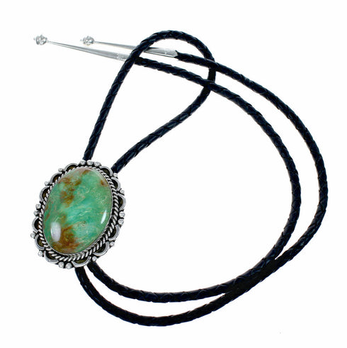 Genuine Navajo Sterling Silver Turquoise Bolo Tie NX12594