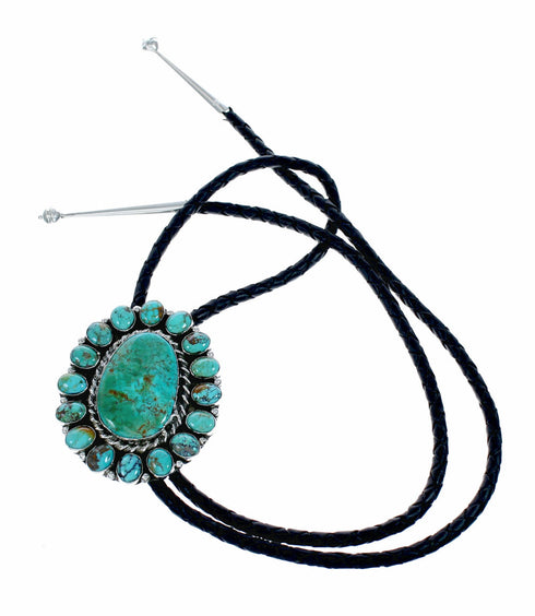 Navajo Sterling Silver Turquoise Bolo Tie NX12593
