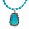 Native American Navajo Kingman Turquoise Sterling Silver Necklace NX12607