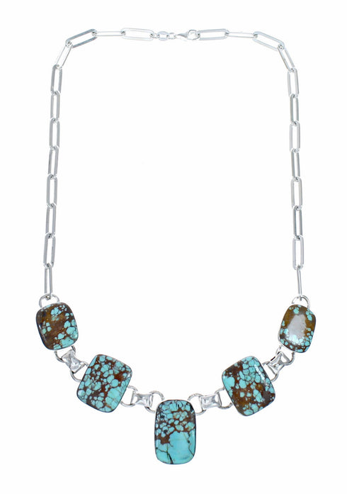 Navajo Sterling Silver Turquoise Link Necklace NX12613