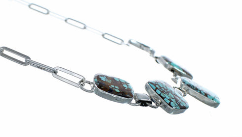 Navajo Sterling Silver Turquoise Link Necklace NX12613
